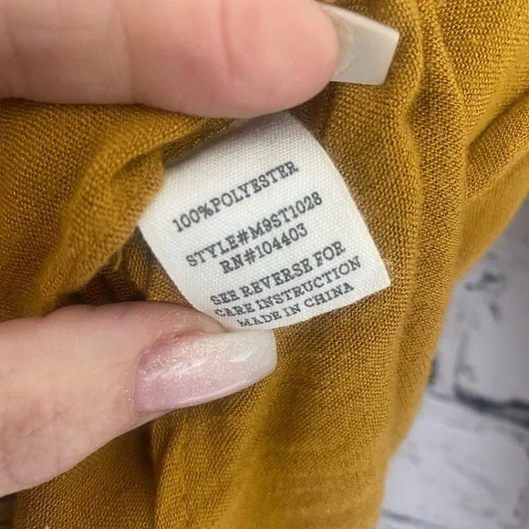 Mustard Colored Double Wrap Top S - Picture 3 of 5